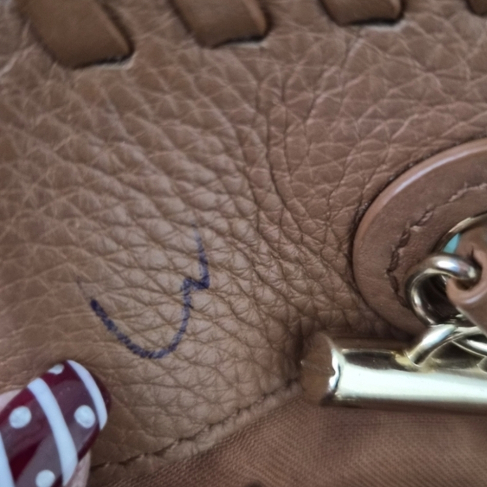 ​Tory Burch Royal Tan Pebbled Leather Marion East-West Tote Bag - Picture 11 of 14